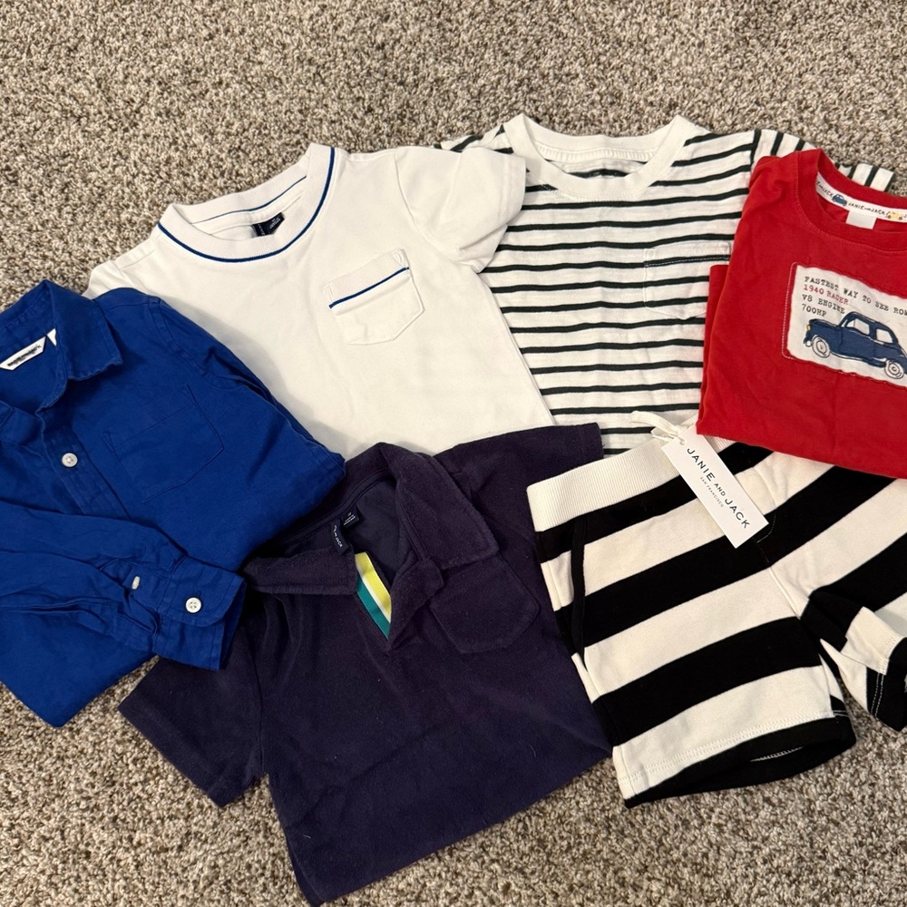 Janie and Jack Kids Shirts in Blue, White, Red, and Black